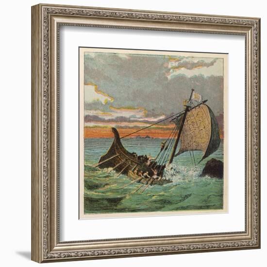 Wreck of the White Ship-Joseph Kronheim-Framed Art Print