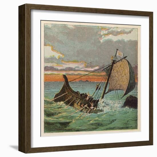 Wreck of the White Ship-Joseph Kronheim-Framed Art Print