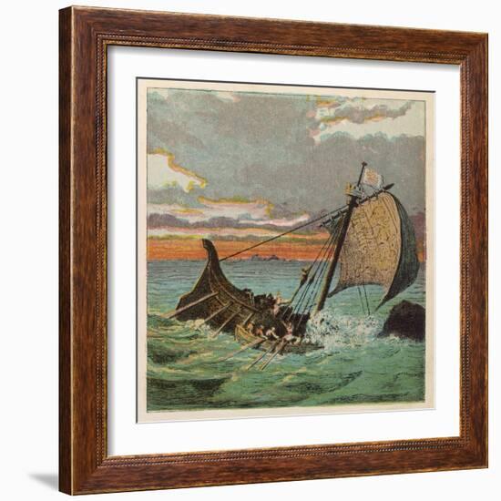 Wreck of the White Ship-Joseph Kronheim-Framed Art Print