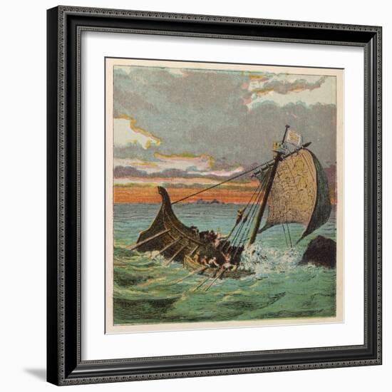 Wreck of the White Ship-Joseph Kronheim-Framed Art Print