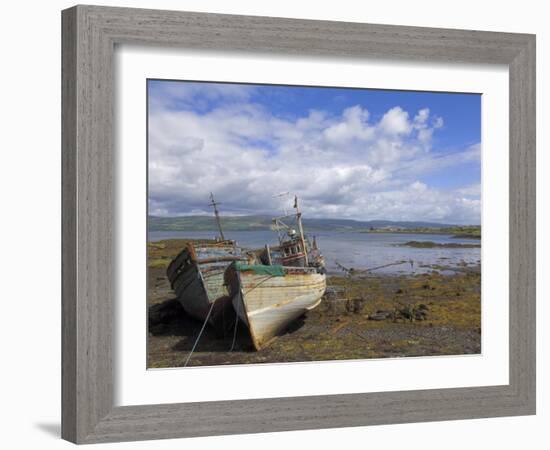 Wrecked Fishing Boats Near Salen, Isle of Mull, Inner Hebrides, Scotland, United Kingdom, Europe-Neale Clarke-Framed Photographic Print