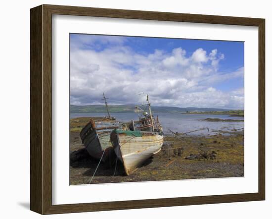 Wrecked Fishing Boats Near Salen, Isle of Mull, Inner Hebrides, Scotland, United Kingdom, Europe-Neale Clarke-Framed Photographic Print