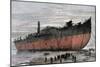 Wrecked Hull of the Steamship "Great Eastern" at New Ferry, England, 1889-null-Mounted Giclee Print