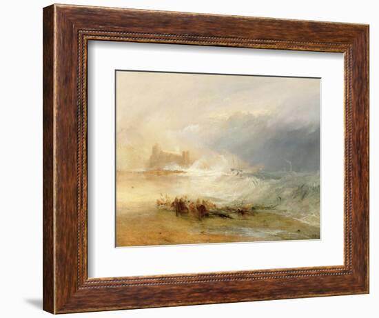 Wreckers - Coast of Northumberland, with a Steam Boat Assisting a Ship Off Shore, 1834-J. M. W. Turner-Framed Giclee Print