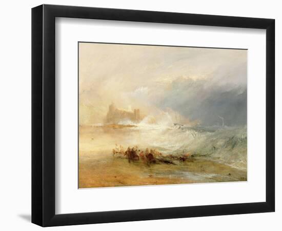 Wreckers - Coast of Northumberland, with a Steam Boat Assisting a Ship Off Shore, 1834-J. M. W. Turner-Framed Giclee Print