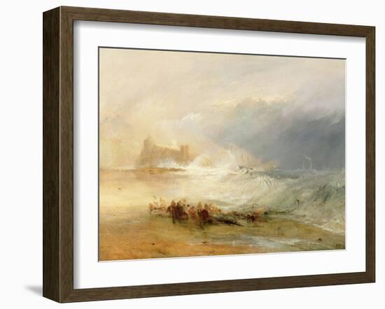 Wreckers - Coast of Northumberland, with a Steam Boat Assisting a Ship Off Shore, 1834-J. M. W. Turner-Framed Giclee Print