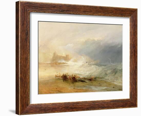 Wreckers - Coast of Northumberland, with a Steam Boat Assisting a Ship Off Shore, 1834-J. M. W. Turner-Framed Giclee Print