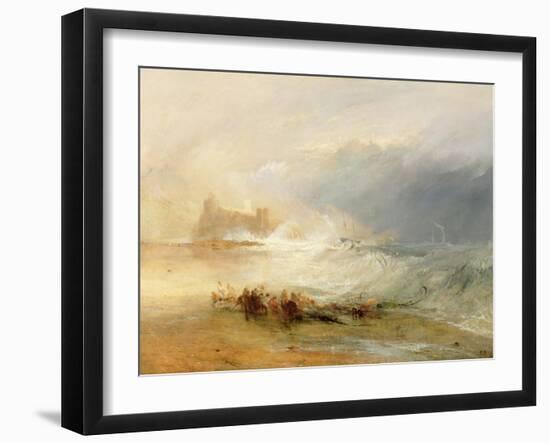 Wreckers - Coast of Northumberland, with a Steam Boat Assisting a Ship Off Shore, 1834-J. M. W. Turner-Framed Giclee Print