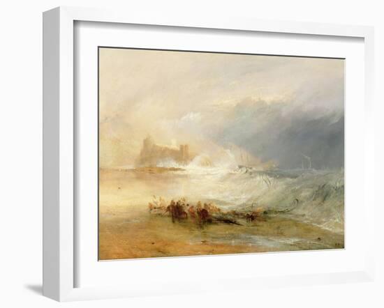 Wreckers - Coast of Northumberland, with a Steam Boat Assisting a Ship Off Shore, 1834-J. M. W. Turner-Framed Giclee Print