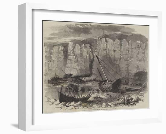 Wrecks of Fishermen's Boats in Filey Bay-null-Framed Giclee Print