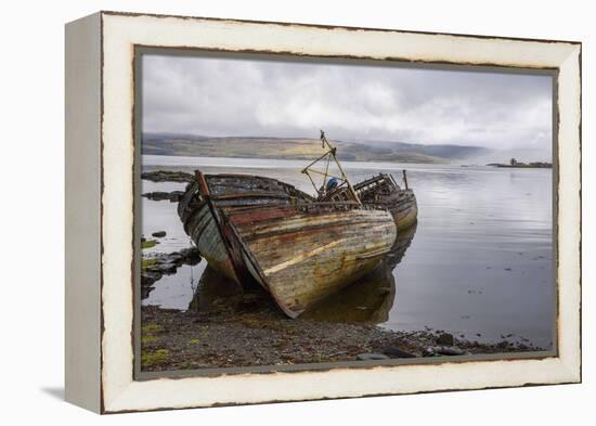 Wrecks of Fishing Boats, Near Salen, Isle of Mull-Gary Cook-Framed Premier Image Canvas