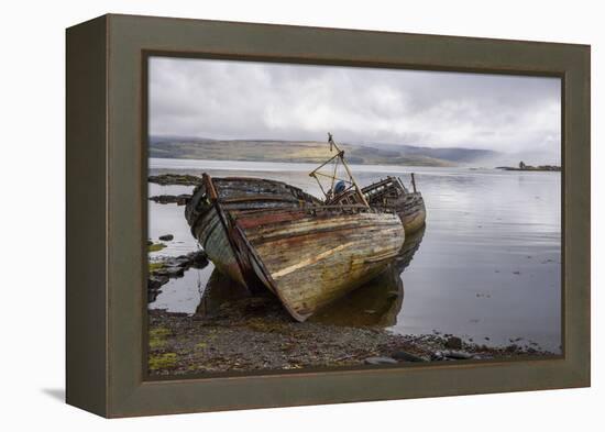 Wrecks of Fishing Boats, Near Salen, Isle of Mull-Gary Cook-Framed Premier Image Canvas