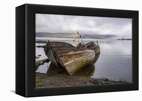 Wrecks of Fishing Boats, Near Salen, Isle of Mull-Gary Cook-Framed Premier Image Canvas