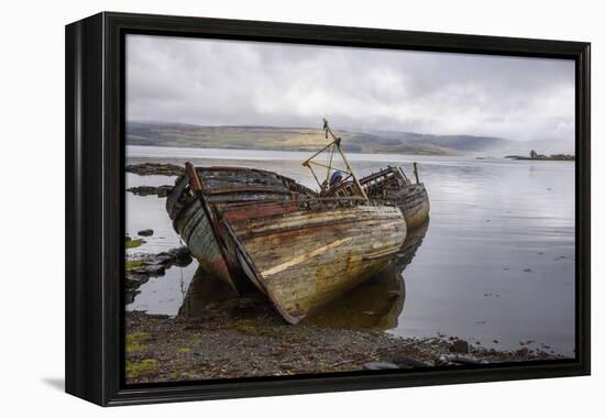 Wrecks of Fishing Boats, Near Salen, Isle of Mull-Gary Cook-Framed Premier Image Canvas