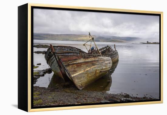 Wrecks of Fishing Boats, Near Salen, Isle of Mull-Gary Cook-Framed Premier Image Canvas