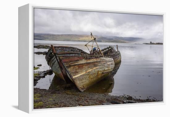 Wrecks of Fishing Boats, Near Salen, Isle of Mull-Gary Cook-Framed Premier Image Canvas