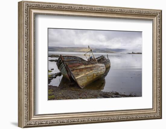 Wrecks of Fishing Boats, Near Salen, Isle of Mull-Gary Cook-Framed Photographic Print