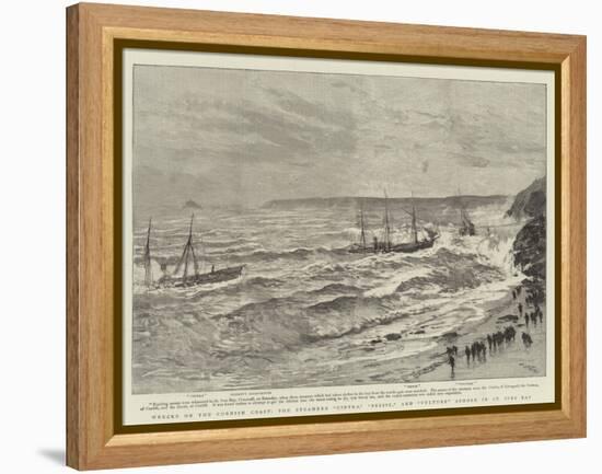 Wrecks on the Cornish Coast, the Steamers Cintra, Bessie, and Vulture Ashore in St Ives Bay-Joseph Nash-Framed Premier Image Canvas