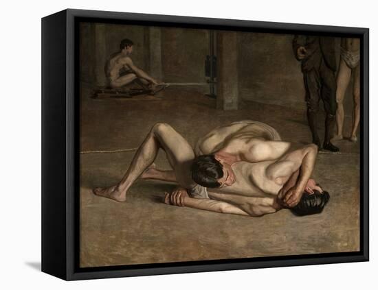 Wrestlers, 1899, by Thomas Eakins, 1844-1916, American realist painting,-Thomas Eakins-Framed Stretched Canvas