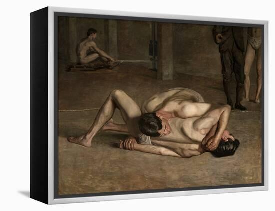 Wrestlers, 1899, by Thomas Eakins, 1844-1916, American realist painting,-Thomas Eakins-Framed Stretched Canvas