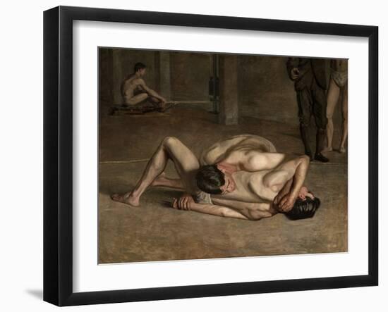 Wrestlers, 1899, by Thomas Eakins, 1844-1916, American realist painting,-Thomas Eakins-Framed Art Print