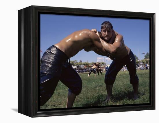 Wrestlers, Antalya Region, Anatolia, Turkey-Bruno Morandi-Framed Premier Image Canvas