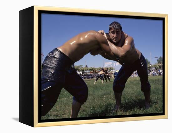 Wrestlers, Antalya Region, Anatolia, Turkey-Bruno Morandi-Framed Premier Image Canvas