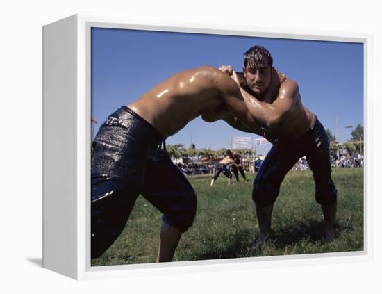 Wrestlers, Antalya Region, Anatolia, Turkey-Bruno Morandi-Framed Premier Image Canvas