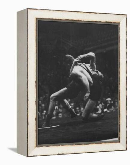 Wrestlers Bartel Bratener of Austria and Vladimir Rossine of Russia Competing at the Olympics-George Silk-Framed Premier Image Canvas