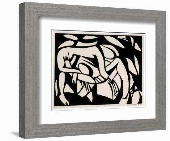 Wrestlers, c.1914-Henri Gaudier-brzeska-Framed Giclee Print