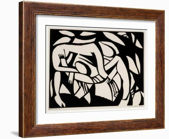 Wrestlers, c.1914-Henri Gaudier-brzeska-Framed Giclee Print