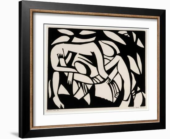 Wrestlers, c.1914-Henri Gaudier-brzeska-Framed Giclee Print