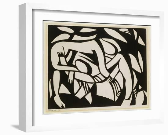 Wrestlers, c.1914-Henri Gaudier-brzeska-Framed Giclee Print