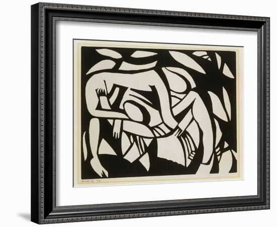 Wrestlers, c.1914-Henri Gaudier-brzeska-Framed Giclee Print