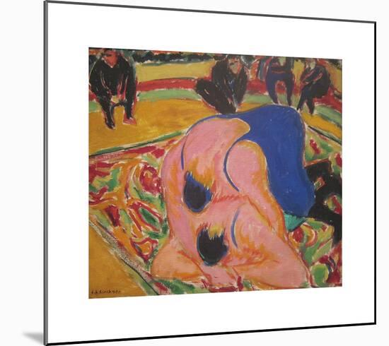 Wrestlers in a Circus-Ernst Ludwig Kirchner-Mounted Premium Giclee Print