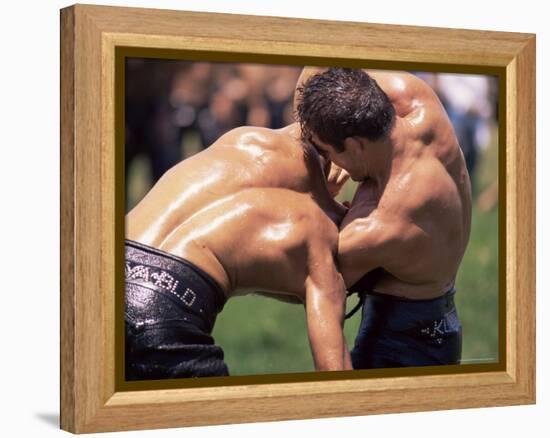 Wrestlers, Pehlivan, Central Anatolia, Turkey-Bruno Morandi-Framed Premier Image Canvas