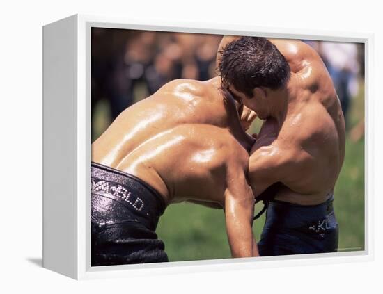 Wrestlers, Pehlivan, Central Anatolia, Turkey-Bruno Morandi-Framed Premier Image Canvas