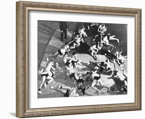 Wrestling at Great Lakes Athletic Plant-William C^ Shrout-Framed Photographic Print