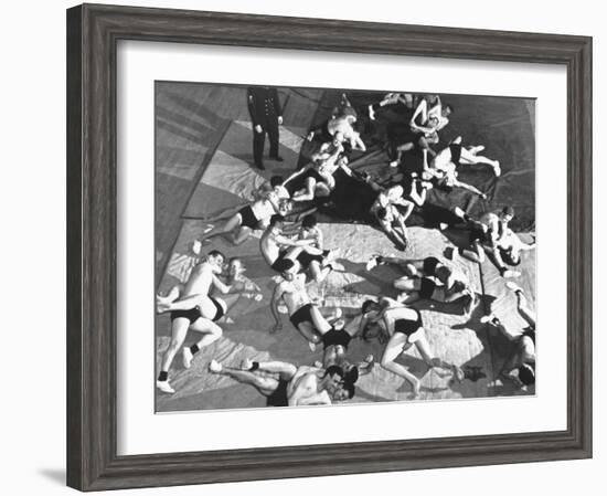 Wrestling at Great Lakes Athletic Plant-William C^ Shrout-Framed Photographic Print