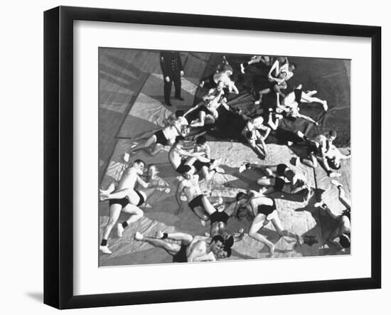 Wrestling at Great Lakes Athletic Plant-William C^ Shrout-Framed Photographic Print