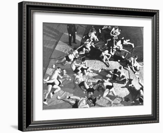 Wrestling at Great Lakes Athletic Plant-William C^ Shrout-Framed Photographic Print