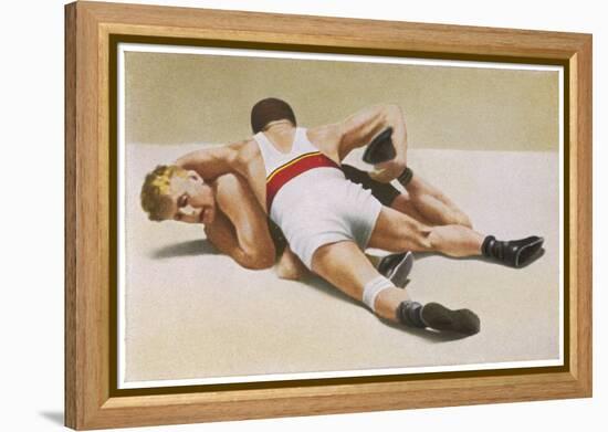 Wrestling: Foldeak Beats Jensen-null-Framed Stretched Canvas