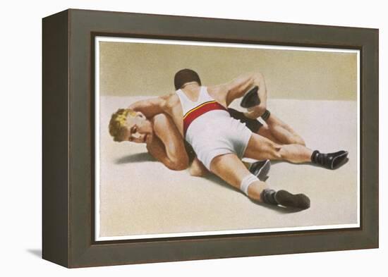 Wrestling: Foldeak Beats Jensen-null-Framed Stretched Canvas
