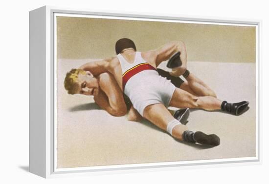 Wrestling: Foldeak Beats Jensen-null-Framed Stretched Canvas