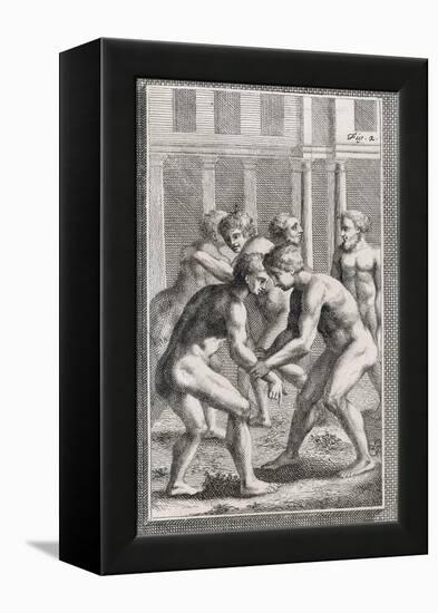 Wrestling in Ancient Rome-null-Framed Premier Image Canvas