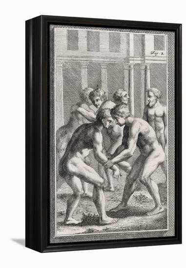 Wrestling in Ancient Rome-null-Framed Premier Image Canvas