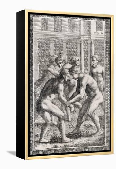 Wrestling in Ancient Rome-null-Framed Premier Image Canvas