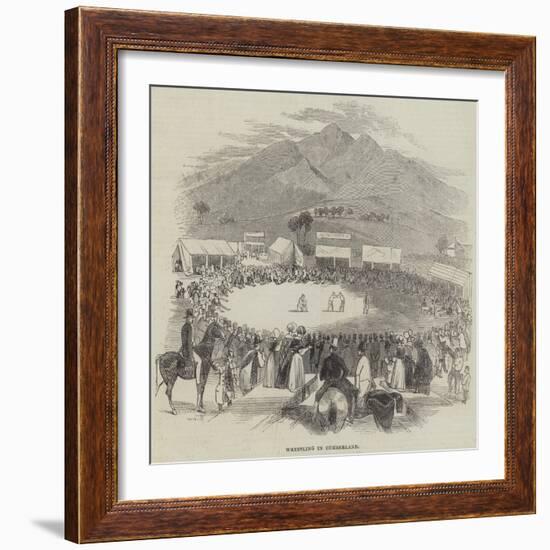 Wrestling in Cumberland-null-Framed Giclee Print