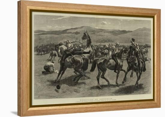 Wrestling on Horseback-William Small-Framed Premier Image Canvas