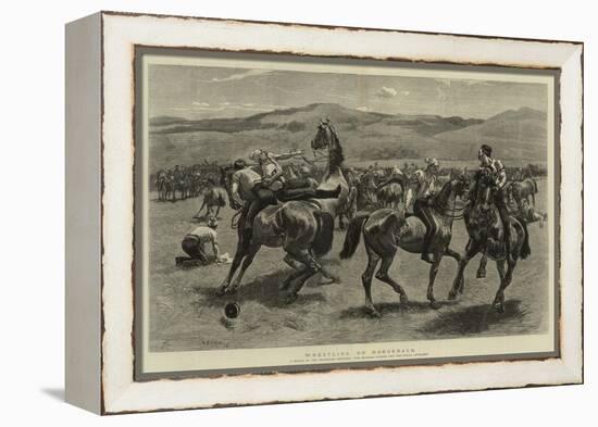 Wrestling on Horseback-William Small-Framed Premier Image Canvas